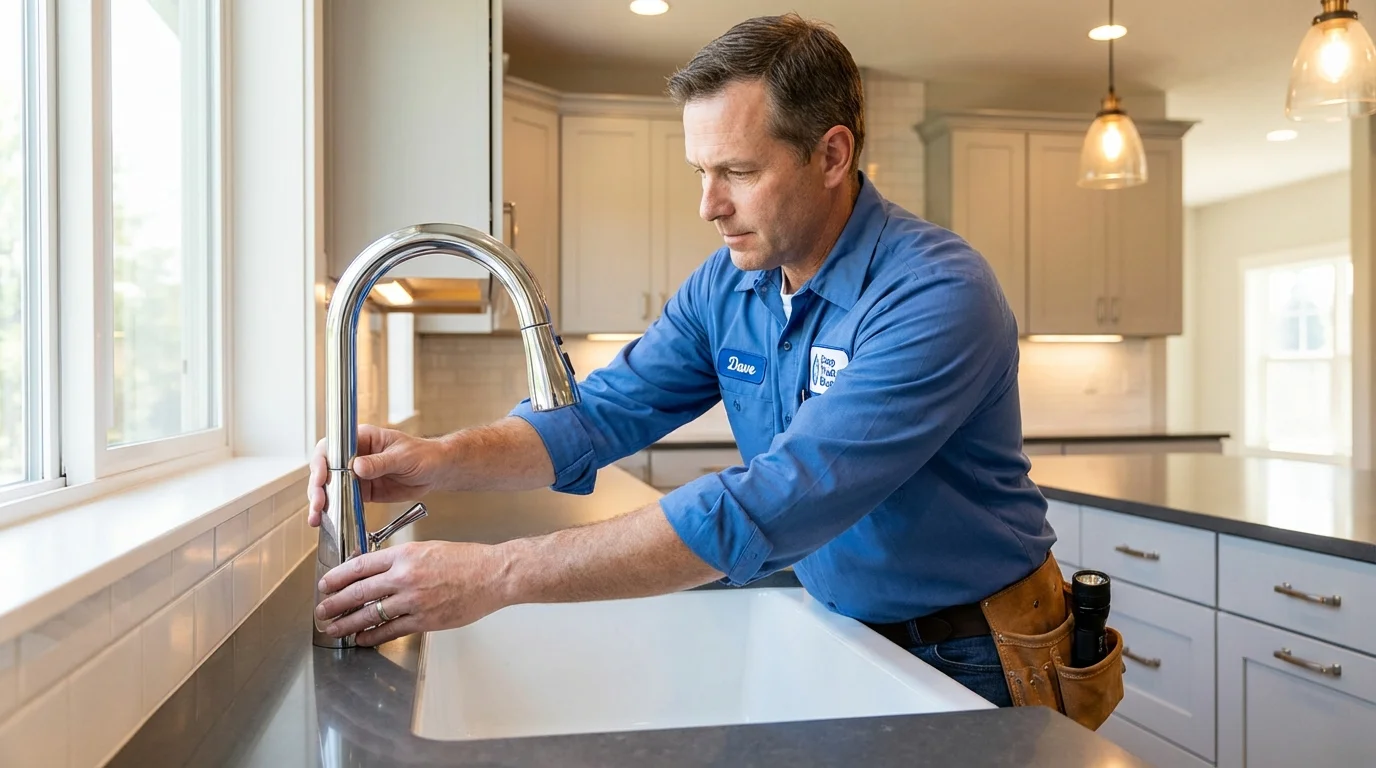Kitchen faucet installation by Johns Plumbing LLC in Kinston